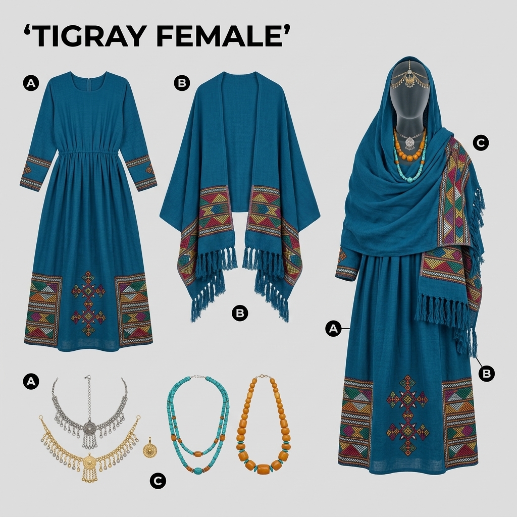 Tigray Traditional Tilfi Dress